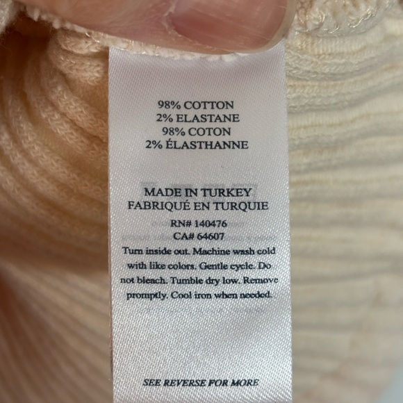 Faherty Cream Ribbed Tank Top - Picture 4 of 4